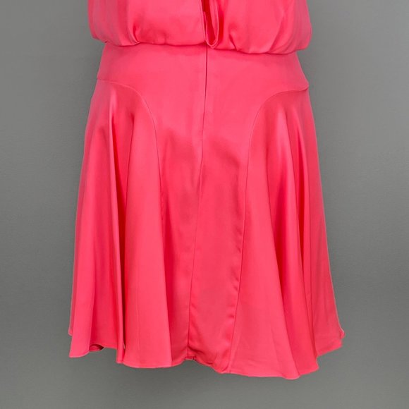 Milly Womens Stretch Silk Crepe Mini Tank Dress Pink Coral Sleeveless size 2 - Picture 8 of 14